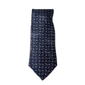 Christian Dior Patterned Necktie Mens Navy Blue Gray